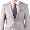 Suit And Shirt Combinations Slim Fit Groom & Groomsmen Suits Wedding Suits & Tuxedo Online + Light Gray Plaid + Free Shirt & Tie