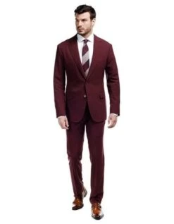 WTXVelvet2BVMen's Burgundy ~ Maroon SuitVelvetMen's Blazer Jacket & Pants (Matching)