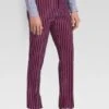 Mens Wine Pinstripe Dress Pants - Wine Stripe Slacks