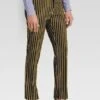 Mens Gold Pinstripe Dress Pants - Gold Stripe Slacks -Alberto Nardoni Shop image40681