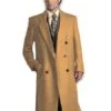 Mens Overcoat -Mens Long Wool Topcoats- Topcoat For Men-Mens Double Breasted Overcoat - "Cream Brown" Double Breasted Coat -Alberto Nardoni Shop image41148