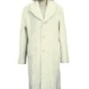 Mens Overcoat -Mens Long Wool Topcoats- Topcoat For Men-Men's Long Length Faux Fur Coat Full Length Overcoat ~ Long Men's Dress Topcoat - Winter Coat + Matching Hat Off White -Alberto Nardoni Shop image42353