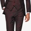 Men's Black And Red Pinstripe Gatsby Vintage Suit For Sale -Alberto Nardoni Shop image44036