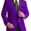 Velour Men's Blazer Jacket Purple Two Button Party Suit & Tuxedo & W/ BlackVelvet Or Suit Fab -Alberto Nardoni Shop image45832