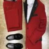Men's Red Velvet Suit Or Tuxedo Jacket For Prom