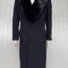 Mens Overcoat -Mens Long Wool Topcoats- Topcoat For Men-Mens Full Length And Cashmere Overcoat - Winter Topcoats - Black Coat