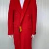 Mens Overcoat -Mens Long Wool Topcoats- Topcoat For Men-Mens Full Length And Cashmere Overcoat - Winter Topcoats - Red Coat