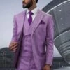 Men 3 Piece Suit Lavender 4 Men 3 Piece Suit Lavender -Alberto Nardoni Shop image56274