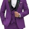 Ultra Slim Fit Prom Tuxedos - Purple Prom Suits With Double Breasted Vest - Homecoming Suit