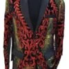Mens Two Toned Sequin Blazer - Red Prom Shiny Tuxedo Slim Fit -Alberto Nardoni Shop image59546 f983d942 3bc7 4b90 962e 3a40c5f3de45