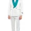 White And Emerald Green Tuxedo Suit - Prom Suit - Prom Wedding Suit -Alberto Nardoni Shop image61431