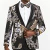 Mens Big And Tall Tuxedo -Black And Silver Tuxedo