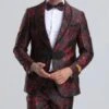 Mens Big And Tall Tuxedo -Black Red Tuxedo -Alberto Nardoni Shop image63338