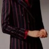 Mens Suits Red Pinstripe Double Breasted Suit