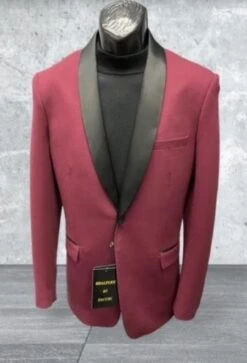Mens Big And Tall Tuxedo -Burgundy Tuxedo