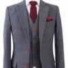 1930s Fashion Tweed ~ Herringbone Pattern- Mens 1930 Suit -1930s Tuxedo - Modern Fit Gray Suit -Alberto Nardoni Shop image64198