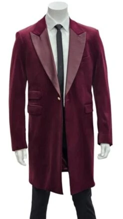 Zoot Suit Made Of Velvet Fabric - 1920s Velvet Suit (Black Pants) - Burgundy