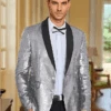 Silver Grey Sequin Blazer - Mens Shiny Sport Coat - Party Jacket - Prom Tuxedo $189 -Alberto Nardoni Shop image 10