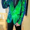 Emerald GreenSequin Blazer - Mens Shiny Sport Coat - Party Jacket - Prom Tuxedo $189 3 Emerald GreenSequin Blazer - Mens Shiny Sport Coat - Party Jacket - Prom Tuxedo $189 -Alberto Nardoni Shop image 9