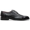 Marco Di Milano John Black Shoes Exotic Caiman Crocodile / Woven Leather Dress Oxfords -Alberto Nardoni Shop jhon caiman calf oxford black web 1