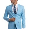 "Sky Blue Men's Skinny Wedding & Prom 2025 Suit - One Button Peak Lapel With Lowcut Vest" -Alberto Nardoni Shop k5d1AK9