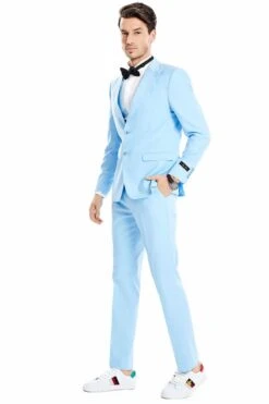 "Sky Blue Men's Wedding & Prom 2025 Suit - Two Button Vested Peak Lapel" -Alberto Nardoni Shop kNyiDcA