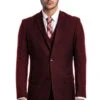 "Burgundy Men's Two Button Wedding & Business Suit With Vest"