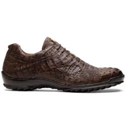Marco Di Milano Kratos Men'sBrown Shoes Exotic Caiman Crocodile Sneakers