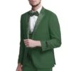 "Men's Hunter Green Prom 2025 & Wedding Tuxedo - One Button Vested With Floral Peak Lapel" -Alberto Nardoni Shop lg7n942