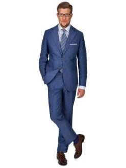 Summer Suit Linen Suit - Royal Blue Color - Sapphire Suit