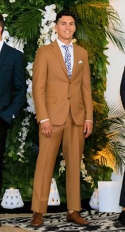 Light Brown Groomsmen Suit - Groom Suit