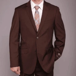 Men Light Brown Wedding Suit - Brown Groom Suit