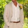 Linen Groom Suit - Off White Linen Suit -Alberto Nardoni Shop linen groom suit off white linen suit