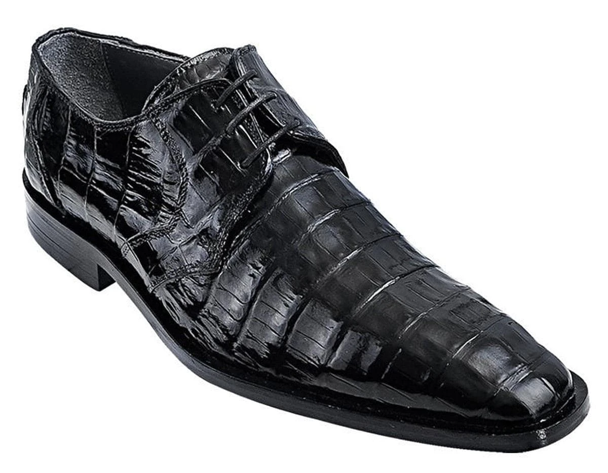 Los Altos Men's Black Crocodile Shoes Italian Toe 1 Los Altos Men's Black Crocodile Shoes Italian Toe
