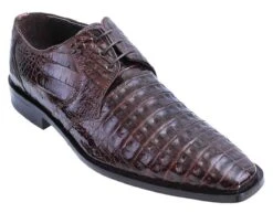 Los Altos Men'sBrown Crocodile Shoes Italian Toe Gator Shoes