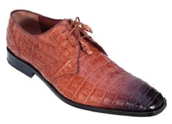 Los Altos Men's CognacCrocodile Shoes Italian Toe
