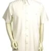 Mens 5 Button Short Sleeve Off White Shirts