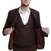 "Men's Slim Fit Wedding Suit - Double Breasted Brown Vest With Peak Lapel" -Alberto Nardoni Shop m336skc