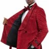 "Burgundy Paisley Men's Slim Fit Double Breasted Tuxedo - Smoking Jacket For Prom 2025 & Wedding" 4 "Burgundy Paisley Men's Slim Fit Double Breasted Tuxedo - Smoking Jacket For Prom 2025 & Wedding" -Alberto Nardoni Shop m87JDvy