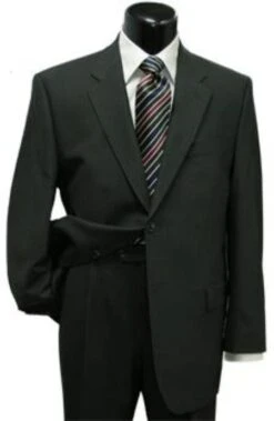 Men's Black Classic Wool Business Wedding Suit