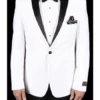 Men's White Super 150'S Viscose Blend 1 Button Tuxedo Solid Pattern Slim Fit Dinner Jacket -Alberto Nardoni Shop men s white super 150 s viscose blend 1 button tuxedo solid pattern slim fit dinner jacket