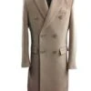 Mens Overcoat -Mens Long Wool Topcoats- Topcoat For Men-Mens Double Breasted Overcoat - "Light Camel" Double Breasted Coat
