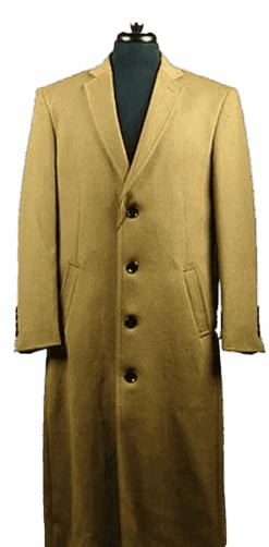Men's Wool Blend Camel 4 Button Bravo Top Overcoat