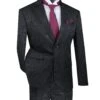 Mens 2 Button Slim Fit Paisley Prom Suit In Black