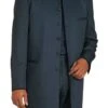 Mens 6 Button Long Mandarin Banded Collar Suit In Black