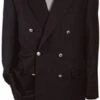 Mens Black Double Breasted Blazer Black Six Button Double Breasted Suits Blazer Jacket Coat