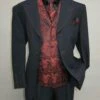 Paisley Suits - Wedding Tuxedo - Groom Red ~ Black Suit + Matching Bowtie