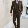 Mens Brown Linen Suit - Many Styles Brands