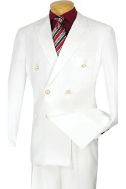 Mens Double Breasted Poplin Dress Blazer In White