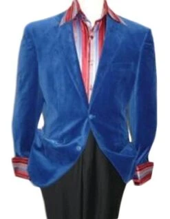 Wholesale Mens Jackets - Wholesale Blazer -Royal Blue Velvet Blazer
